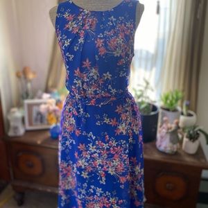 JH 16P blue floral flowy dress, worn 1 time!